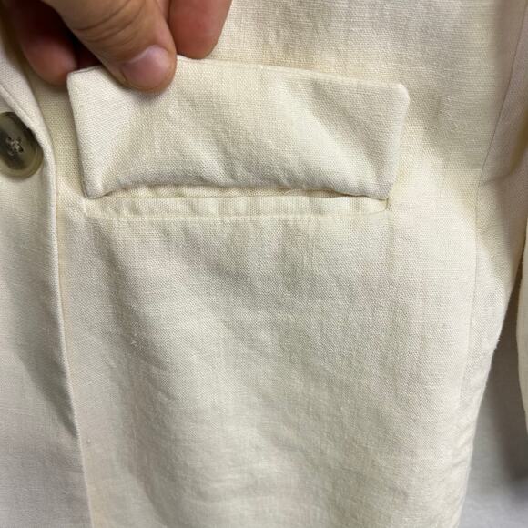 Old Navy Classic Cream White Womans Linen Blend  Blazer Jacket Size XS Career - Picture 5 of 10